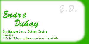 endre duhay business card